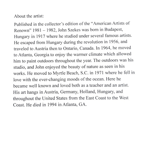 Vintage Original Beachscape by Artist John Szekes 20 x 16 Unsigned Incomplete - Picture 11 of 11